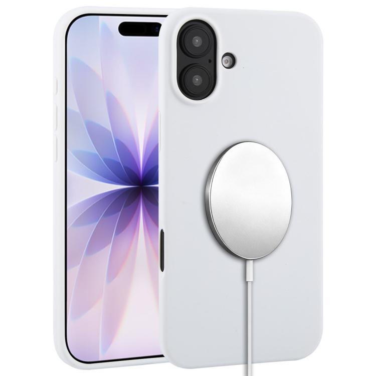 For iPhone 17 Liquid Silicone Full Coverage MagSafe Phone Case(White)