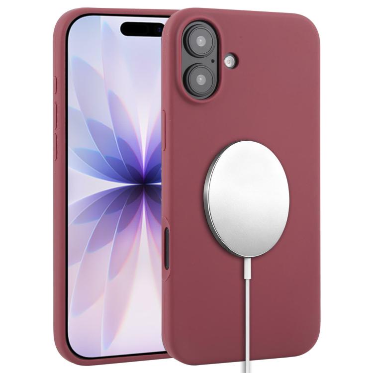 For iPhone 17 Liquid Silicone Full Coverage MagSafe Phone Case(Wine Red)