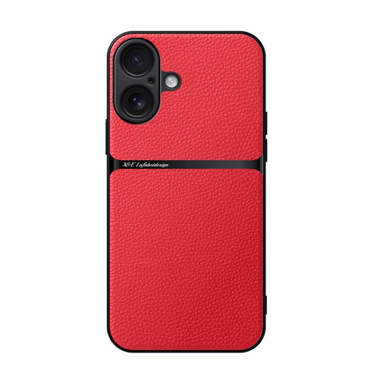 For iPhone 17 Litchi Leather Magnetic Full Coverage Shockproof Phone Case(Red)