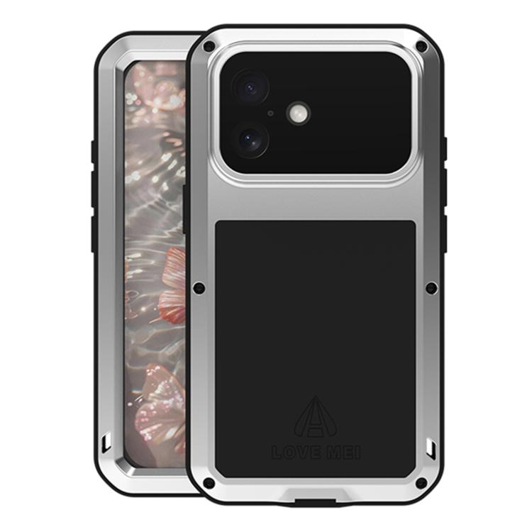 For iPhone 17 LOVE MEI Metal Shockproof Life Waterproof Dustproof Phone Case(Silver)