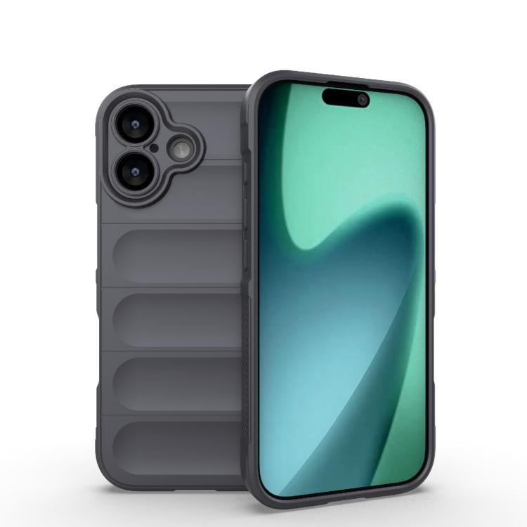 For iPhone 17 Magic Shield TPU + Flannel Phone Case(Dark Grey)