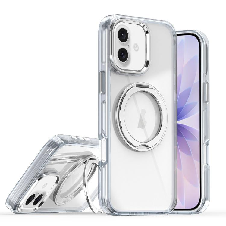 For iPhone 17 Magnetic 360 Degree Rotating Holder Phone Case(White)
