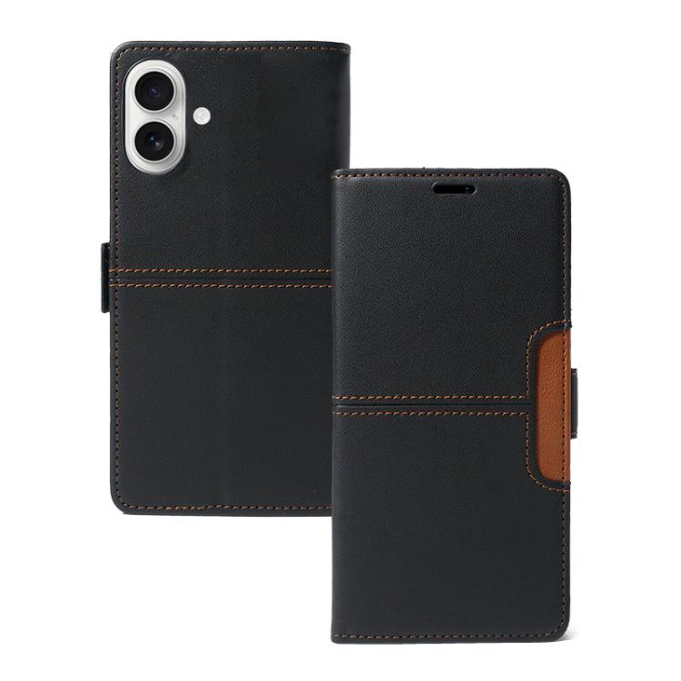 For iPhone 17 Magnetic Buckle Card Slot Leather Phone Case(Black)