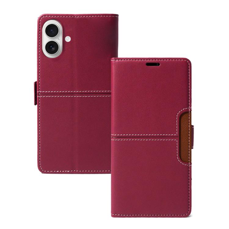 For iPhone 17 Magnetic Buckle Card Slot Leather Phone Case(Red)