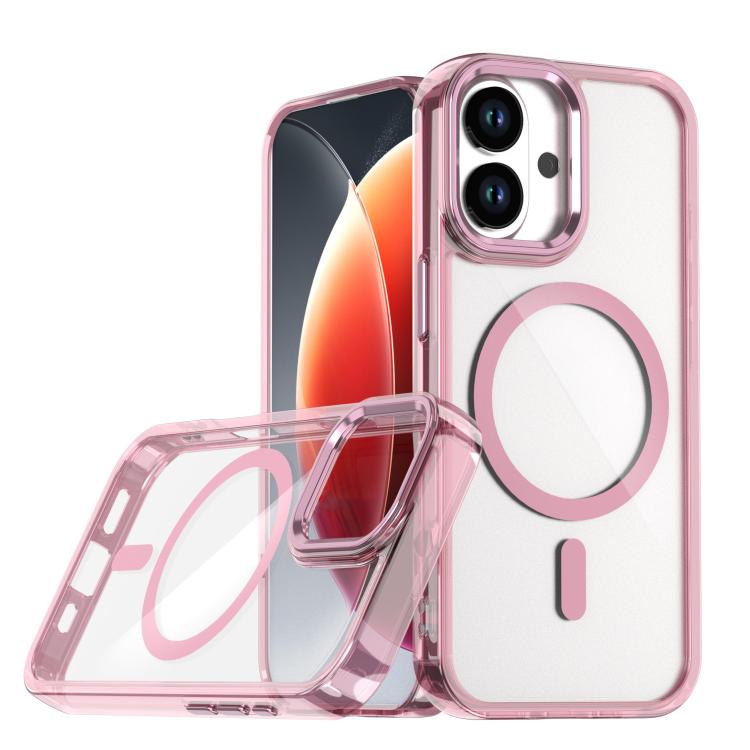 For iPhone 17 MagSafe Magnetic Clear Phone Case(Pink)