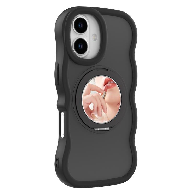 For iPhone 17 Mirror Holder MagSafe Phone Case(Black)