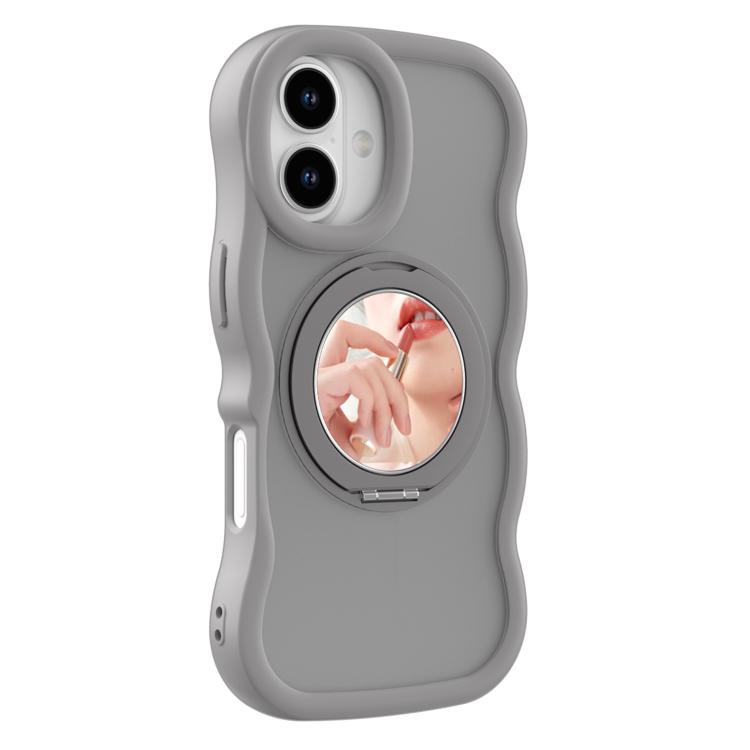 For iPhone 17 Mirror Holder MagSafe Phone Case(Grey)