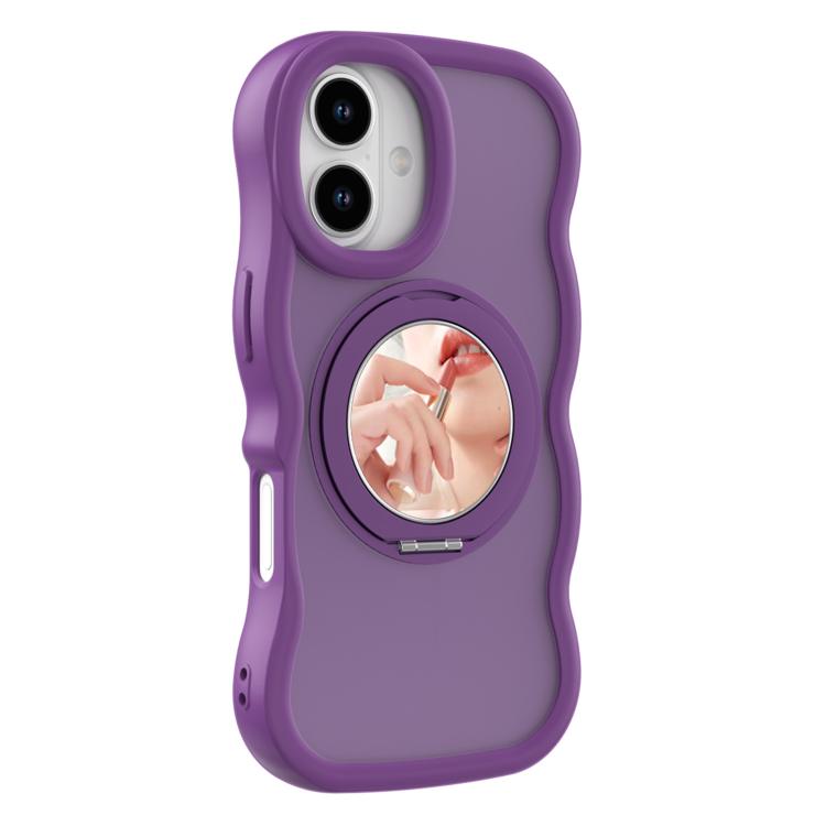 For iPhone 17 Mirror Holder MagSafe Phone Case(Purple)