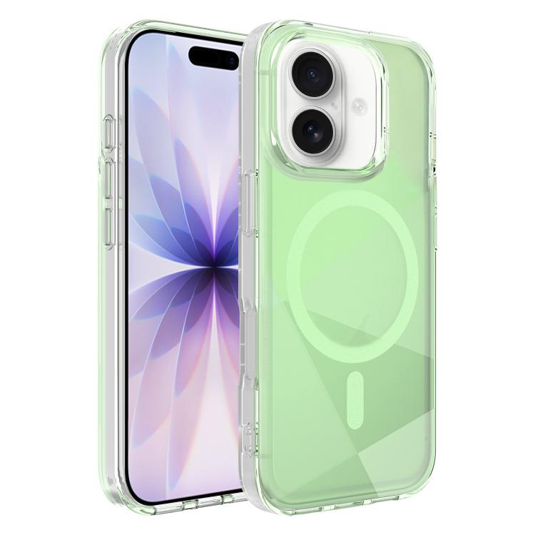 For iPhone 17 Neon Gradient Series Magnetic Phone Case(Green)