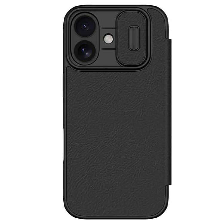 For iPhone 17 NILLKIN QIN Series Pro Sliding Camera Cover Design Leather Phone Case(Black)