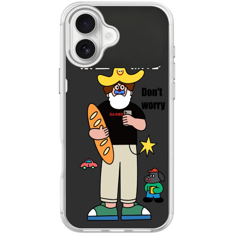 For iPhone 17 Not Anxiety Pattern Magnetic Phone Case(Transparent White)