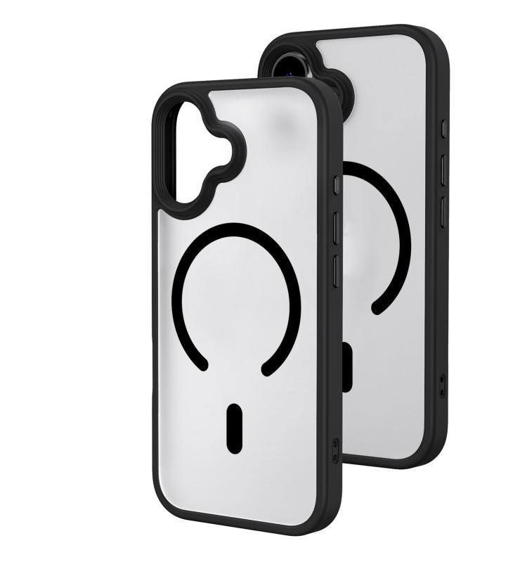 For iPhone 17 Oil-spray Skin Feel MagSafe PC Hybrid TPU Phone Case(Black)