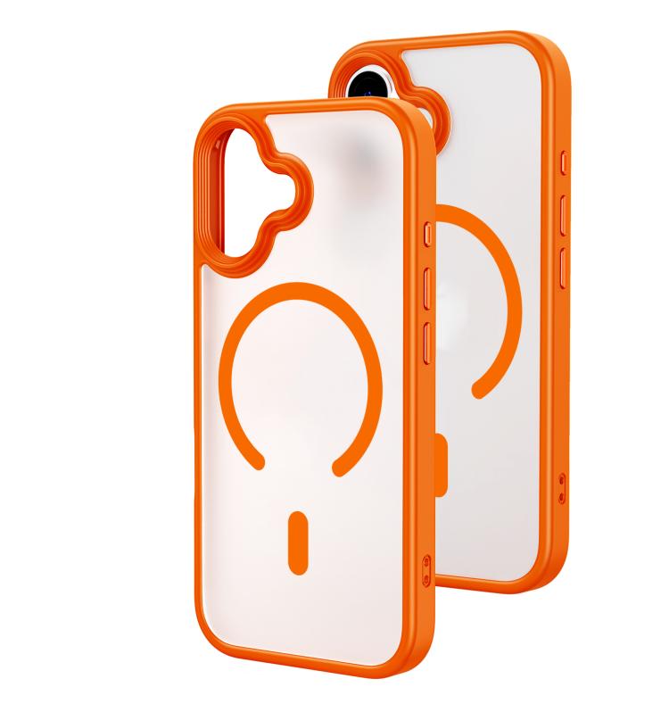 For iPhone 17 Oil-spray Skin Feel MagSafe PC Hybrid TPU Phone Case(Orange)
