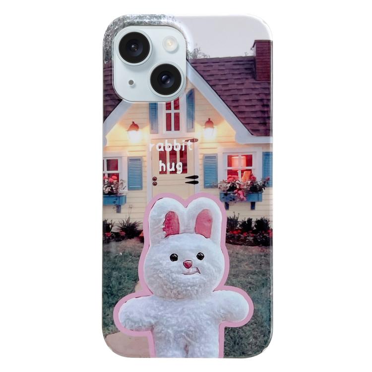 For iPhone 17 Painted Pattern PC Phone Case(Bunny Hug)