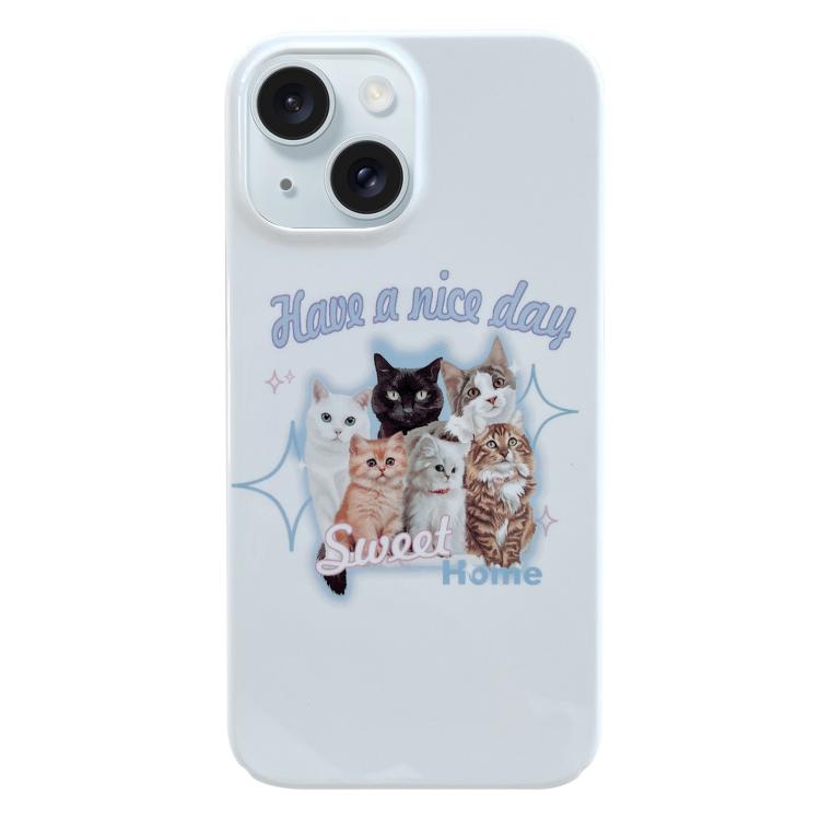For iPhone 17 Painted Pattern PC Phone Case(SWEET Cats)