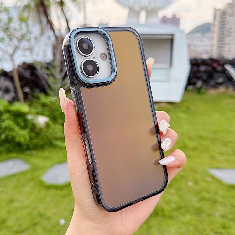 For iPhone 17 Plating Gradient Discolor Phone Case(Black)