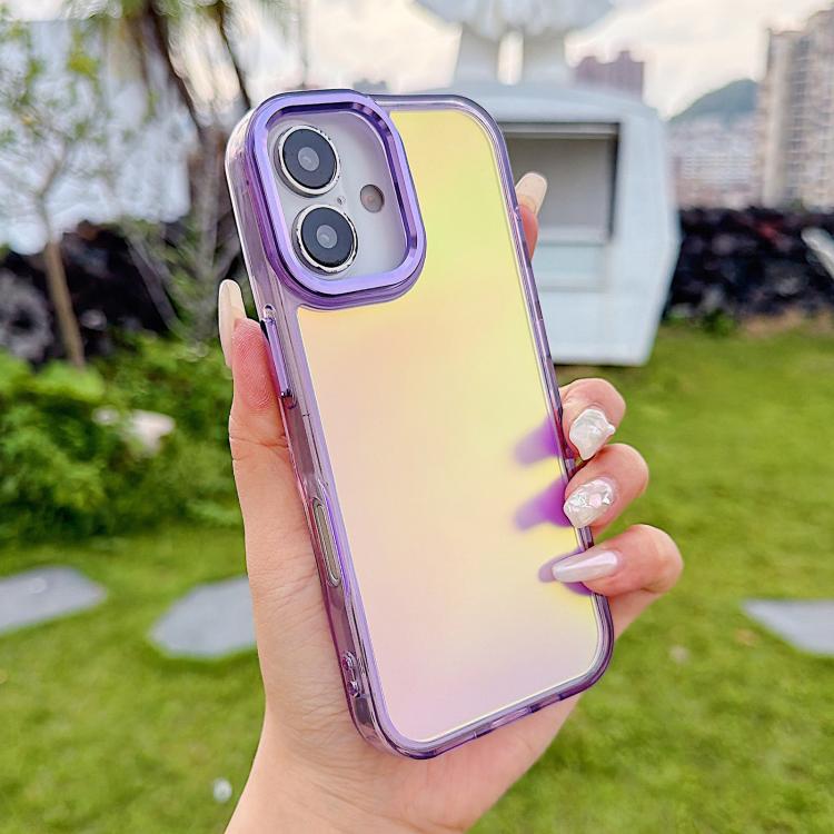 For iPhone 17 Plating Gradient Discolor Phone Case(Purple)