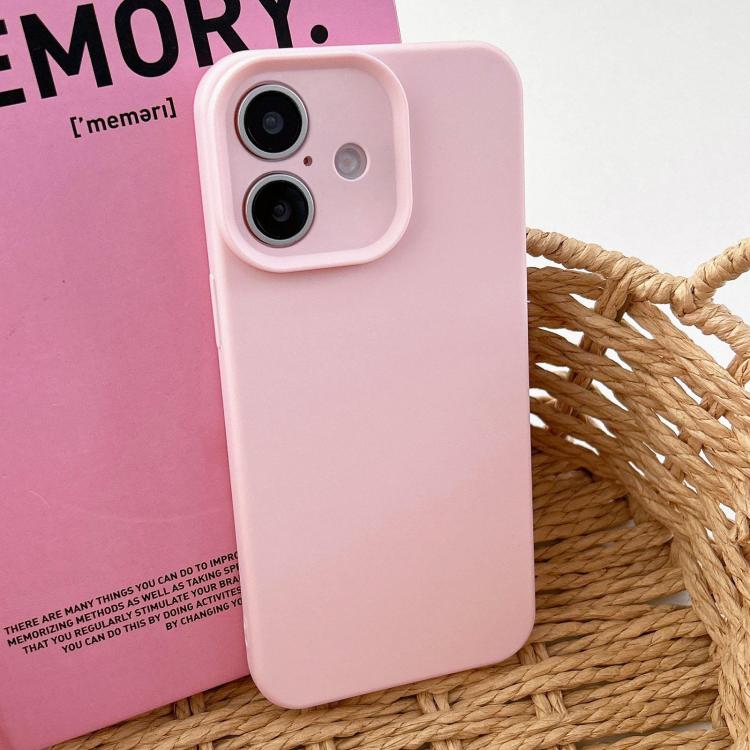 For iPhone 17 Precision Hole Camera Frame Solid Color Phone Case(Pink)