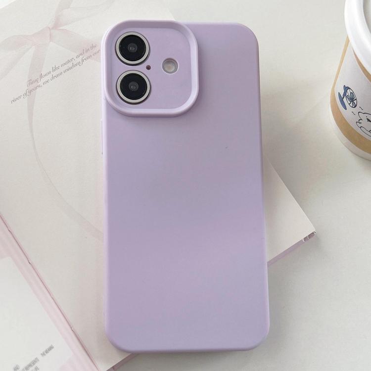 For iPhone 17 Precision Hole Camera Frame Solid Color Phone Case(Purple)