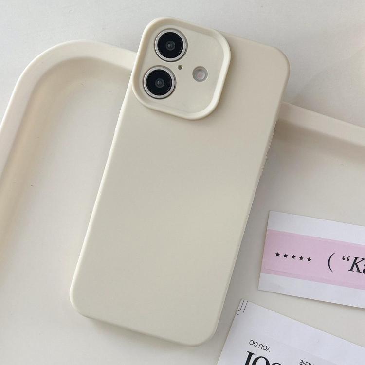 For iPhone 17 Precision Hole Camera Frame Solid Color Phone Case(White)
