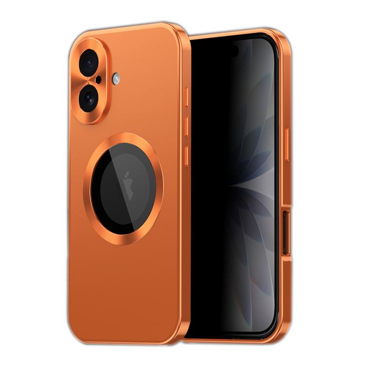 For iPhone 17 Privacy Screen Film Full Cover MagSafe Phone Case(Orange)