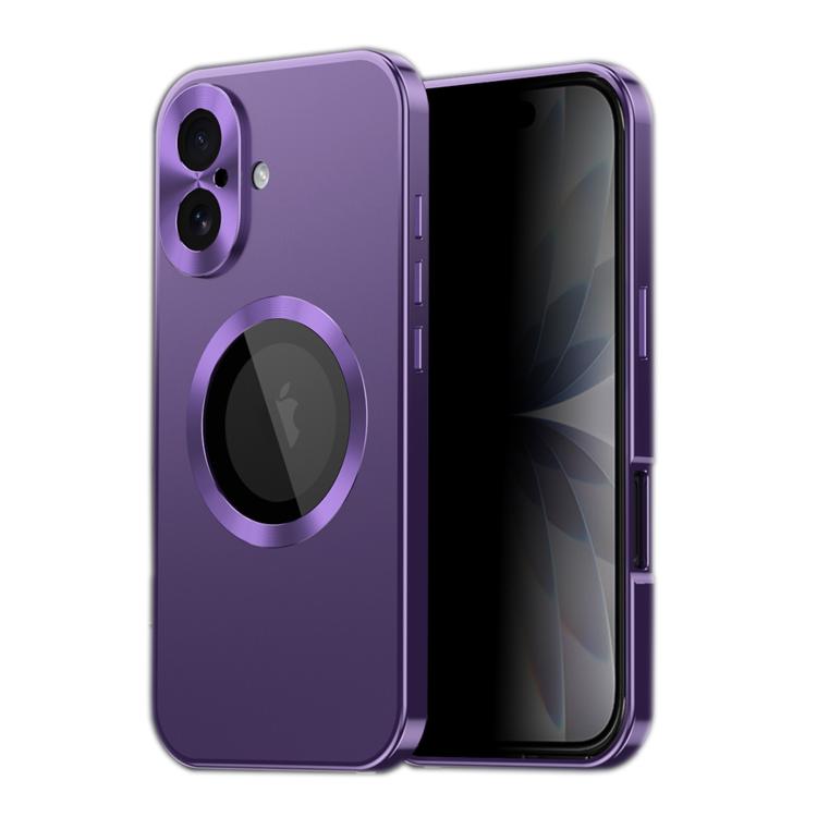 For iPhone 17 Privacy Screen Film Full Cover MagSafe Phone Case(Purple)