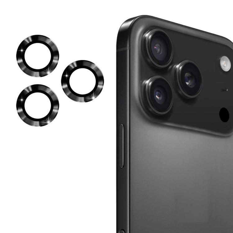 For iPhone 17 Pro / 17 Pro Max ENKAY 9H Rear Lens Aluminium Alloy Tempered Glass Film(Black)