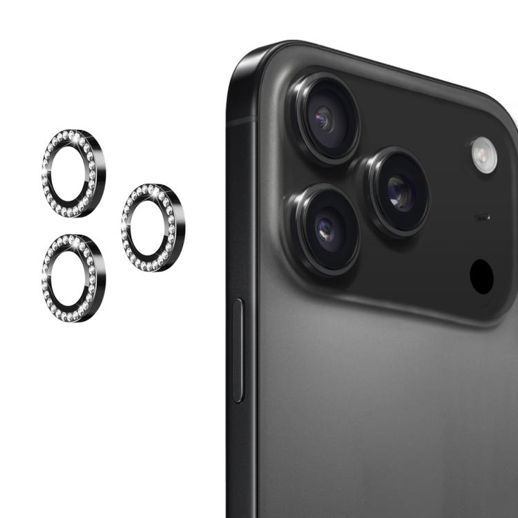 For iPhone 17 Pro / 17 Pro Max ENKAY AR Anti-reflection Individual Diamond Ring Camera Lens Glass Full Film(Black)