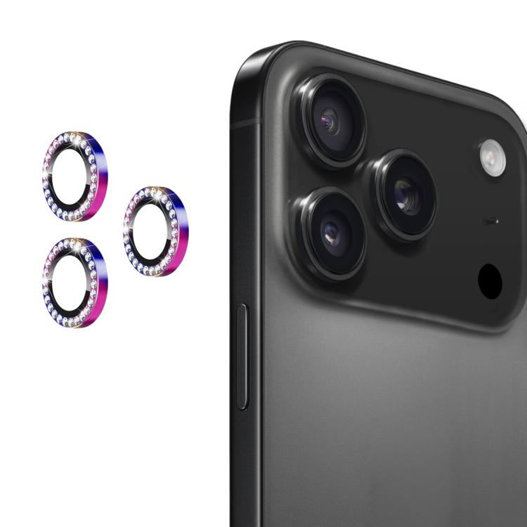 For iPhone 17 Pro / 17 Pro Max ENKAY AR Anti-reflection Individual Diamond Ring Camera Lens Glass Full Film(Colorful)