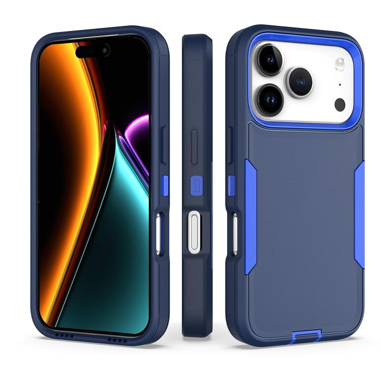 For iPhone 17 Pro 2 in 1 PC Hybrid TPU Phone Case(Royal Blue+Dark Blue)