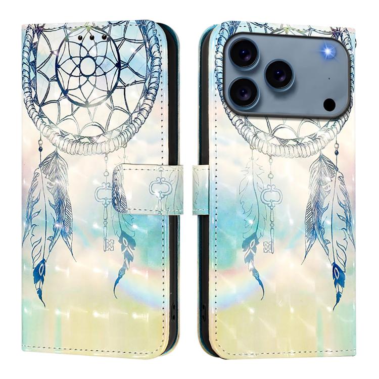For iPhone 17 Pro 3D Painting Horizontal Flip Leather Phone Case(Dream Wind Chimes)