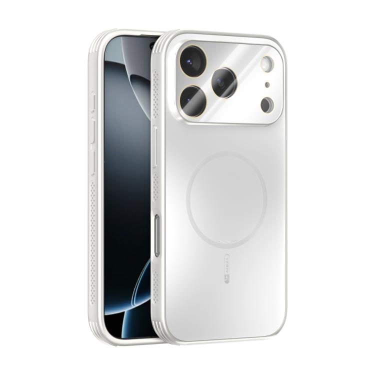 For iPhone 17 Pro ABEEL Heat Dissipation Frosted MagSafe Phone Case with Lens Film(White)