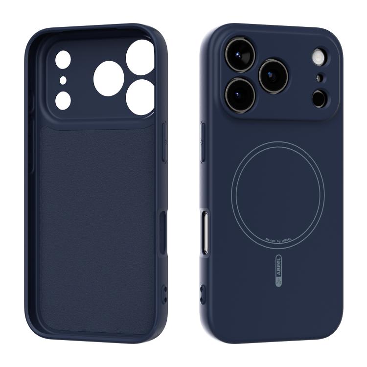 For iPhone 17 Pro ABEEL Skin-friendly Feel Magsafe Liquid Silicone Phone Case(Blue)