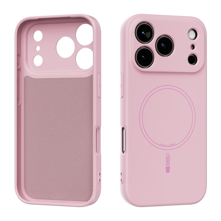 For iPhone 17 Pro ABEEL Skin-friendly Feel Magsafe Liquid Silicone Phone Case(Pink)