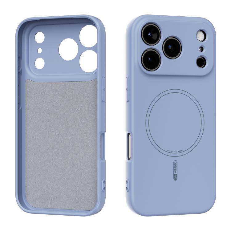 For iPhone 17 Pro ABEEL Skin-friendly Feel Magsafe Liquid Silicone Phone Case(Sky Blue)