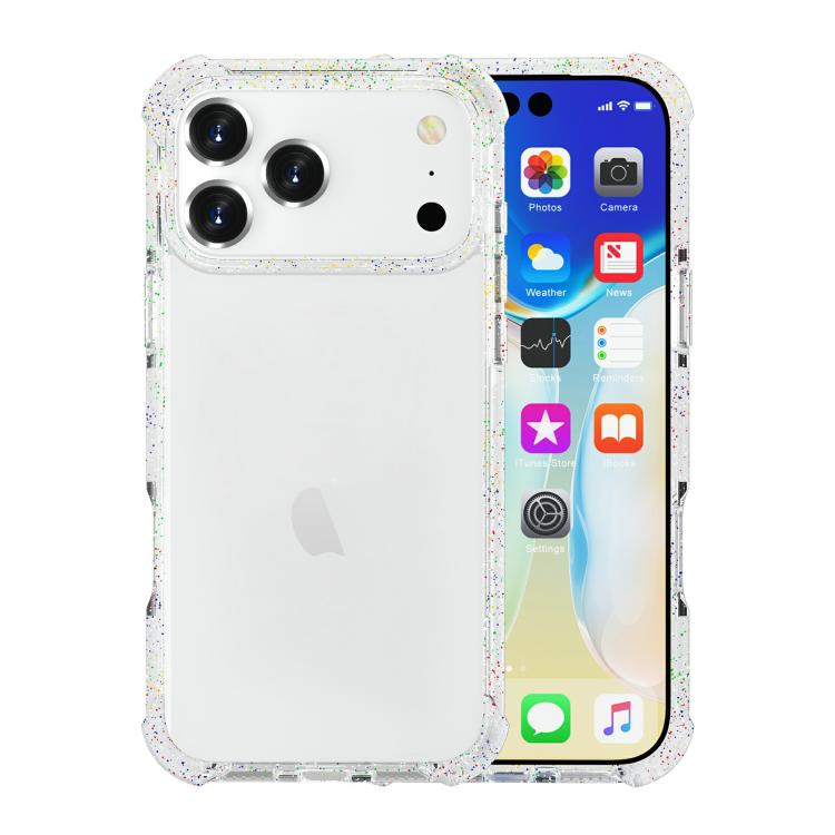 For iPhone 17 Pro Acrylic Color Point Transparent Phone Case(White)