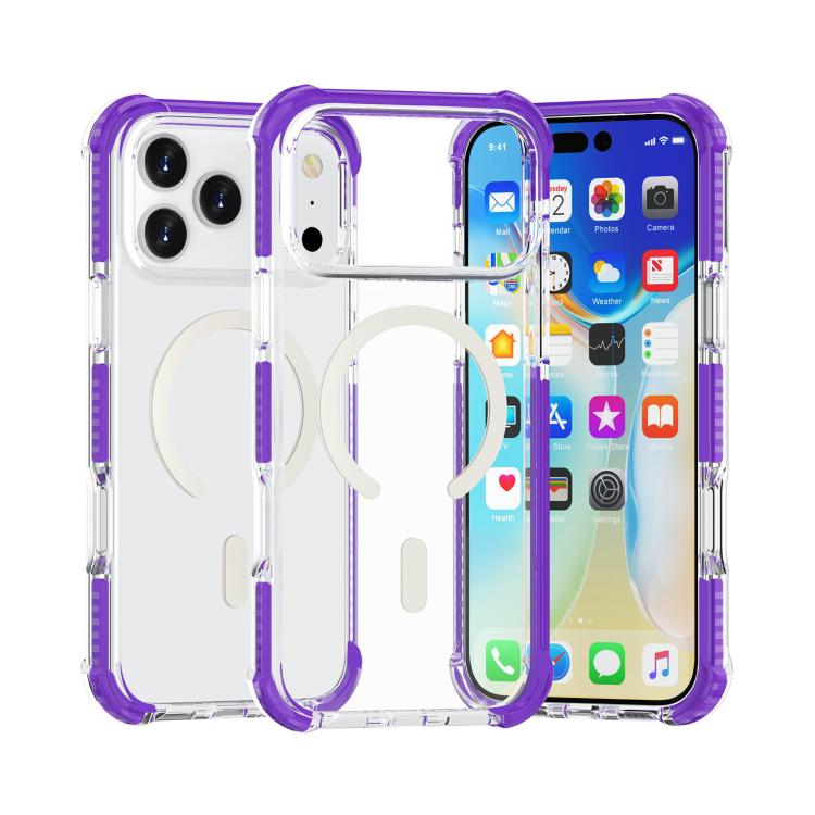 For iPhone 17 Pro Acrylic Magsafe Magnetic Shockproof Phone Case(Purple)