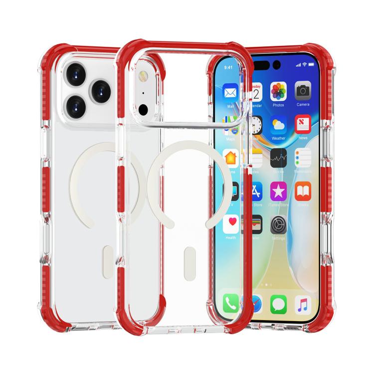 For iPhone 17 Pro Acrylic Magsafe Magnetic Shockproof Phone Case(Red)