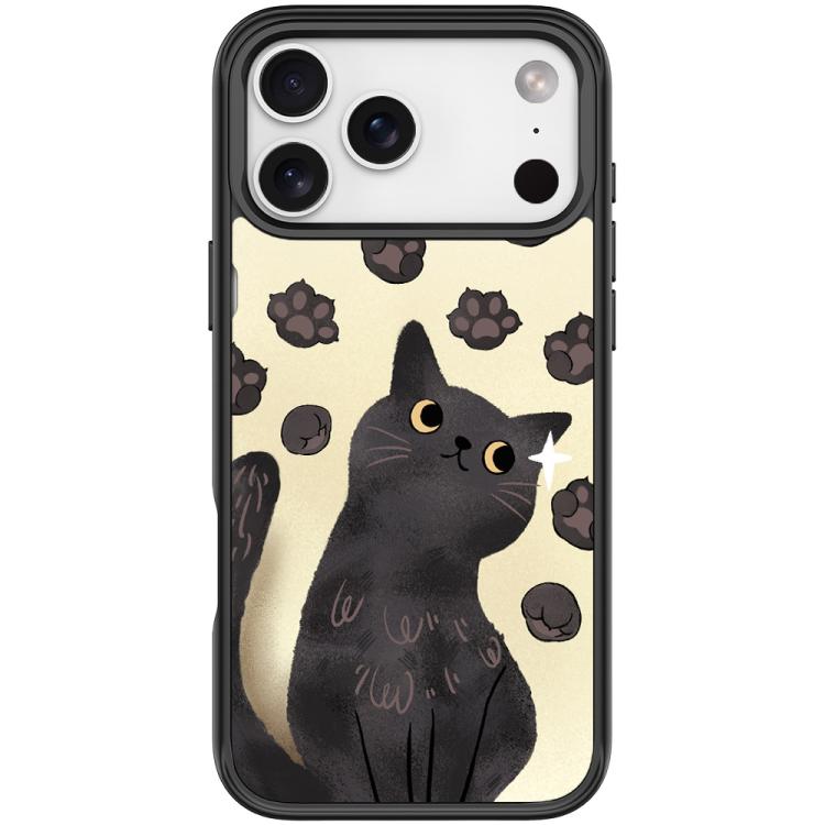For iPhone 17 Pro Adorable Cat Claw Pattern Magnetic Phone Case(Black)