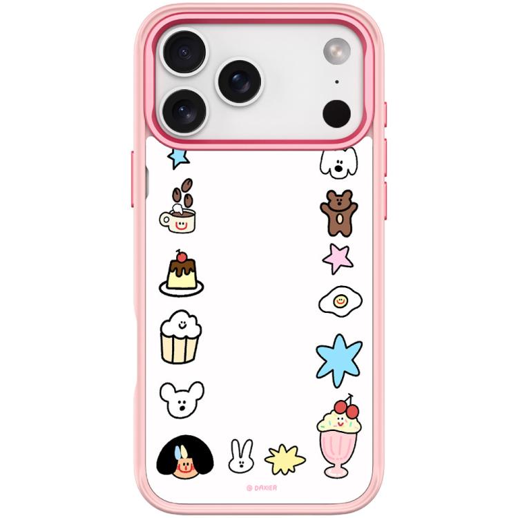 For iPhone 17 Pro Adorable Little Guy Pattern Magnetic Phone Case(Pink)