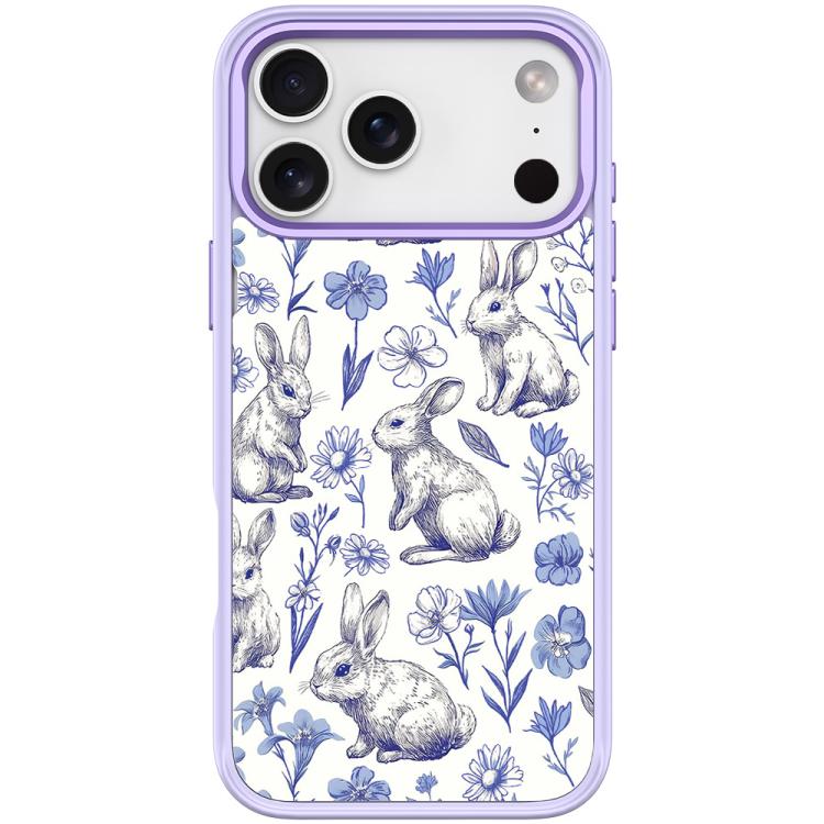 For iPhone 17 Pro Adorable Sketch Rabbit Pattern Magnetic Phone Case(Light Purple)
