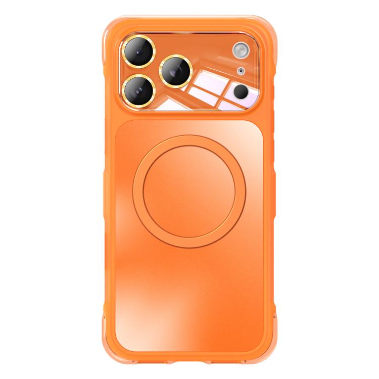 For iPhone 17 Pro AG Airbag Shockproof Magnetic Phone Case(Orange)