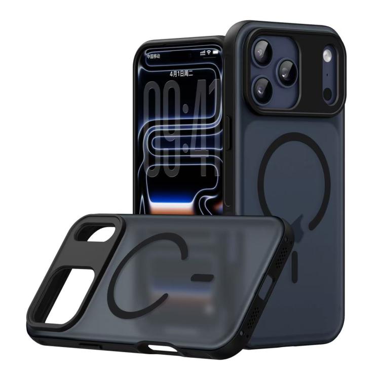For iPhone 17 Pro Alpha-style Skin-Feel Magnetic Phone Case(Transparent Black)