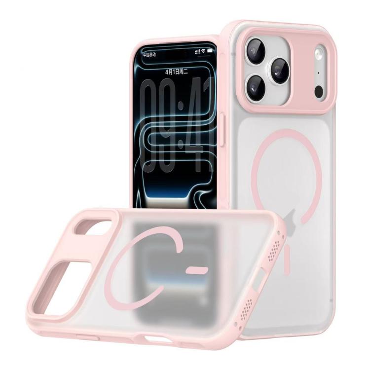 For iPhone 17 Pro Alpha-style Skin-Feel Magnetic Phone Case(Transparent Pink)
