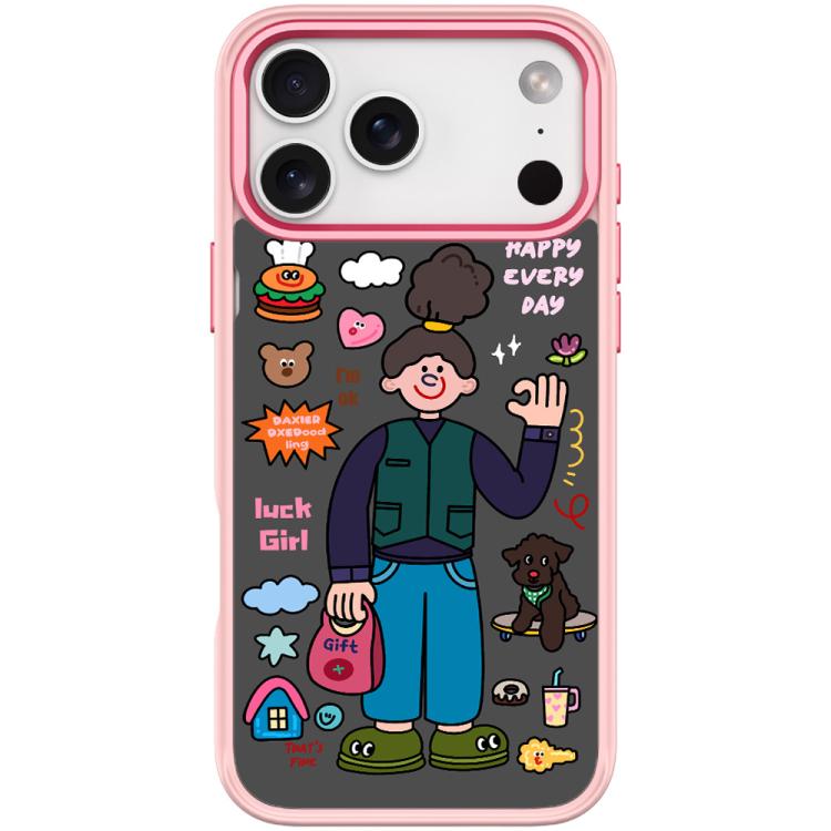 For iPhone 17 Pro American Girl Pattern Magnetic Phone Case(Pink)