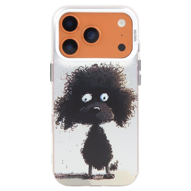For iPhone 17 Pro Animal Pattern Oil Painting Series PC + TPU Phone Case(Black Dog)