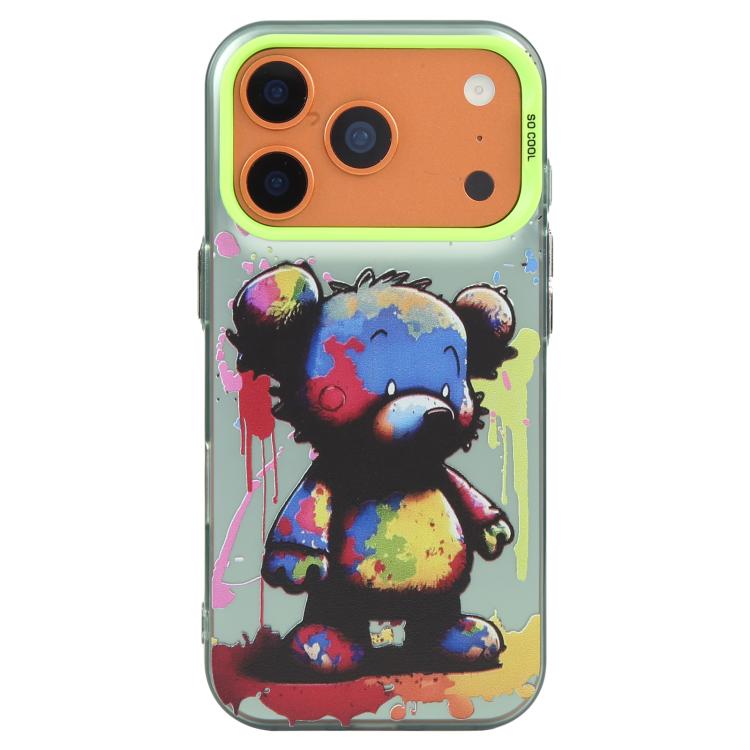 For iPhone 17 Pro Animal Pattern Oil Painting Series PC + TPU Phone Case(Colorful Bear)