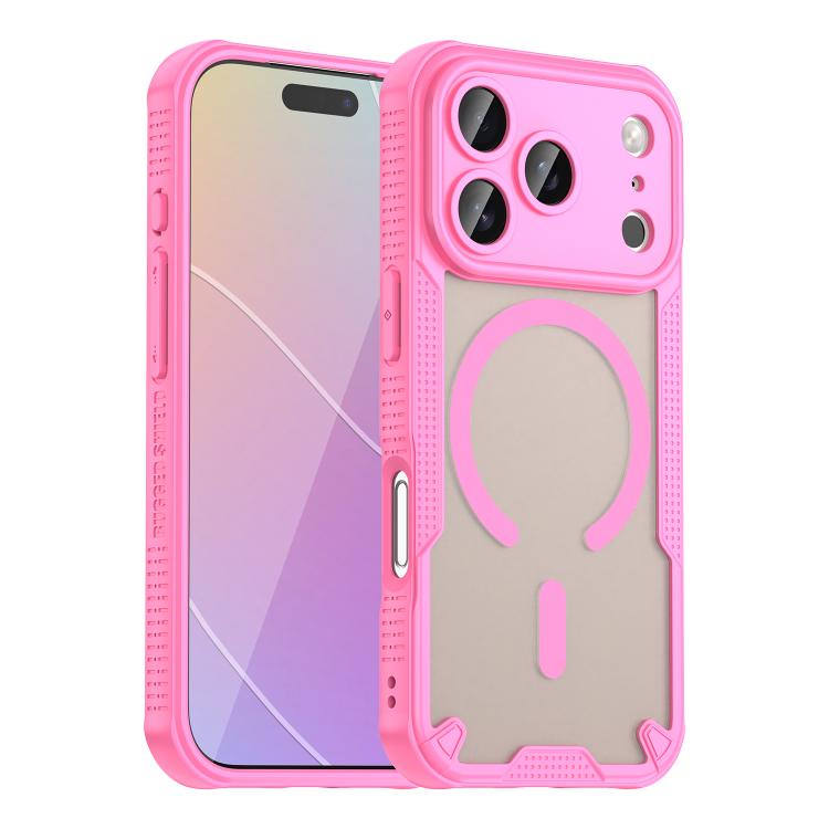 For iPhone 17 Pro Armor Glaze MagSafe Magnetic Phone Case(Pink)