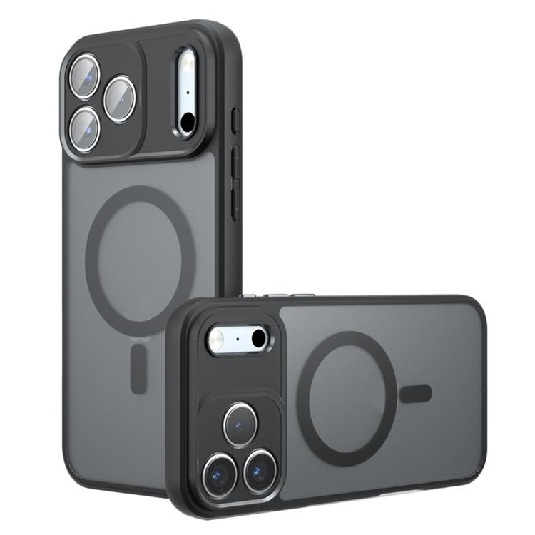 For iPhone 17 Pro Armor MagSafe PC Hybrid TPU Phone Case(Frosted Black)
