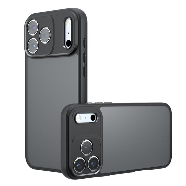For iPhone 17 Pro Armor Precise Hole PC Hybrid TPU Phone Case(Frosted Black)